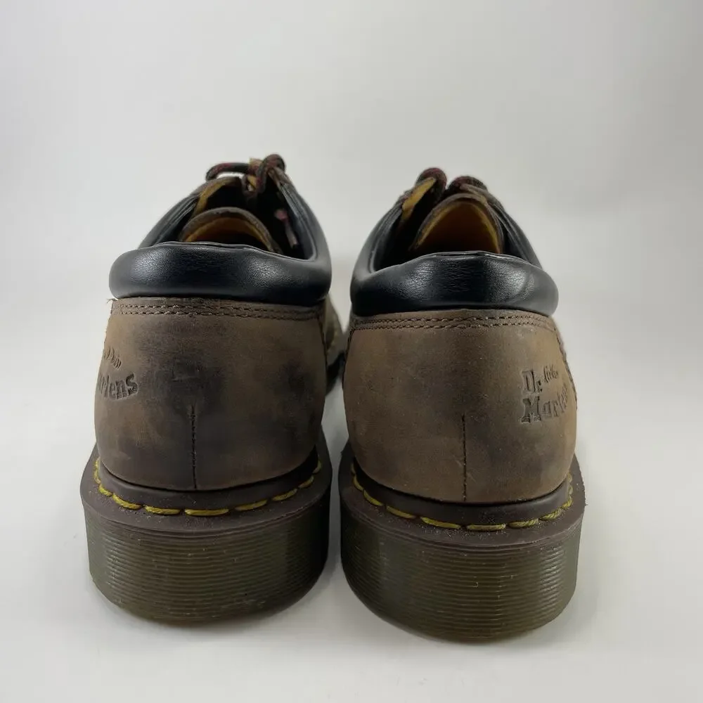 Dr Martens 8053 Brown Crazy Horse Leather Oxfords Mens Size 11 Padded 4-Eye
